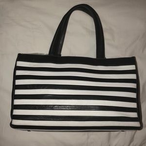 •Anne Fontaine•Black and White Striped Handbag
